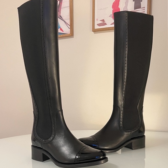 The Office Of Angela Scott Shoes - Sleek Black Knee Women's Boots